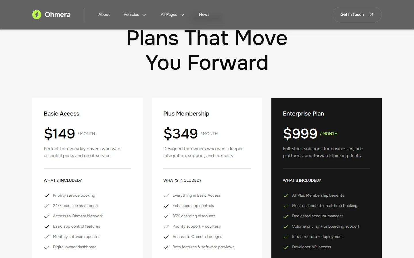 Ohmera: Pricing