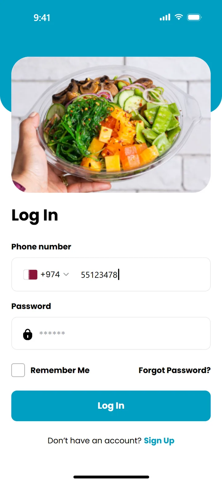 Log in with phone number and password