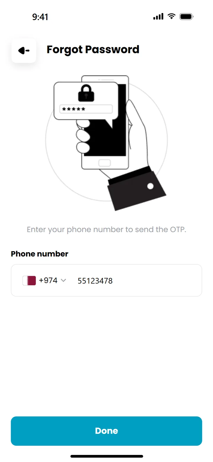 Forgot password with phone number